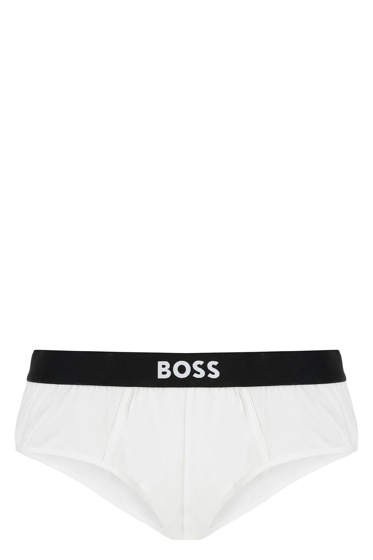 Hugo Boss Set Of Three Cotton Briefs With Logoed Elastic Band