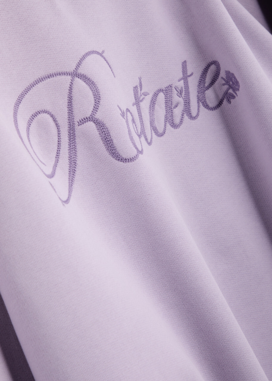 Rotate Sunday Logo-embroidered Cotton Sweatshirt Purple
