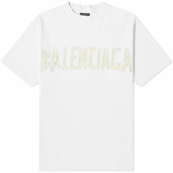 Photo: Balenciaga Men's Tape T-Shirt in White