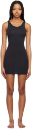 SKIMS Black Cotton Sleep Scoop Neck Minidress