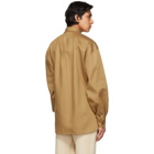 King and Tuckfield Brown Pleated Sleeve Oversized Shirt
