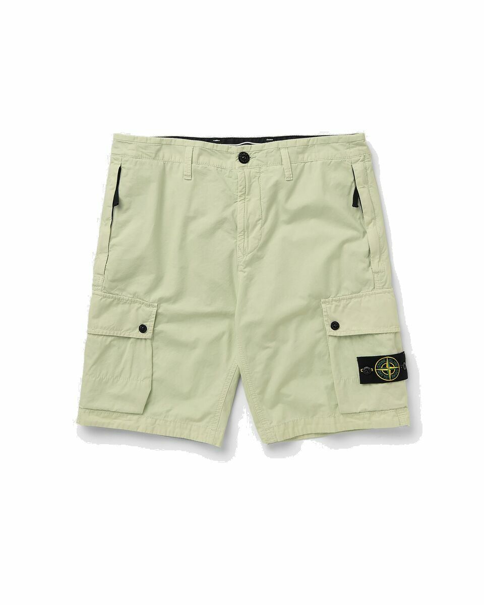 Photo: Stone Island Slim Bermuda Brushed Cotton Canvas Green - Mens - Cargo Shorts