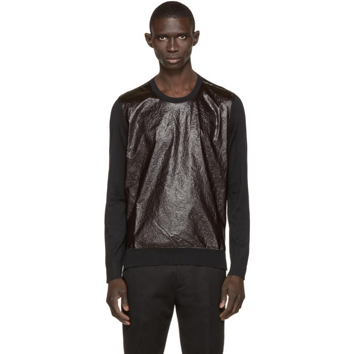 Photo: Dsquared2 Black Crinkle-Front Sweater
