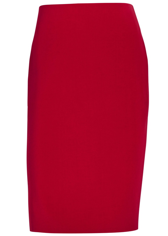 Photo: Saint Laurent Woven Midi Skirt Red