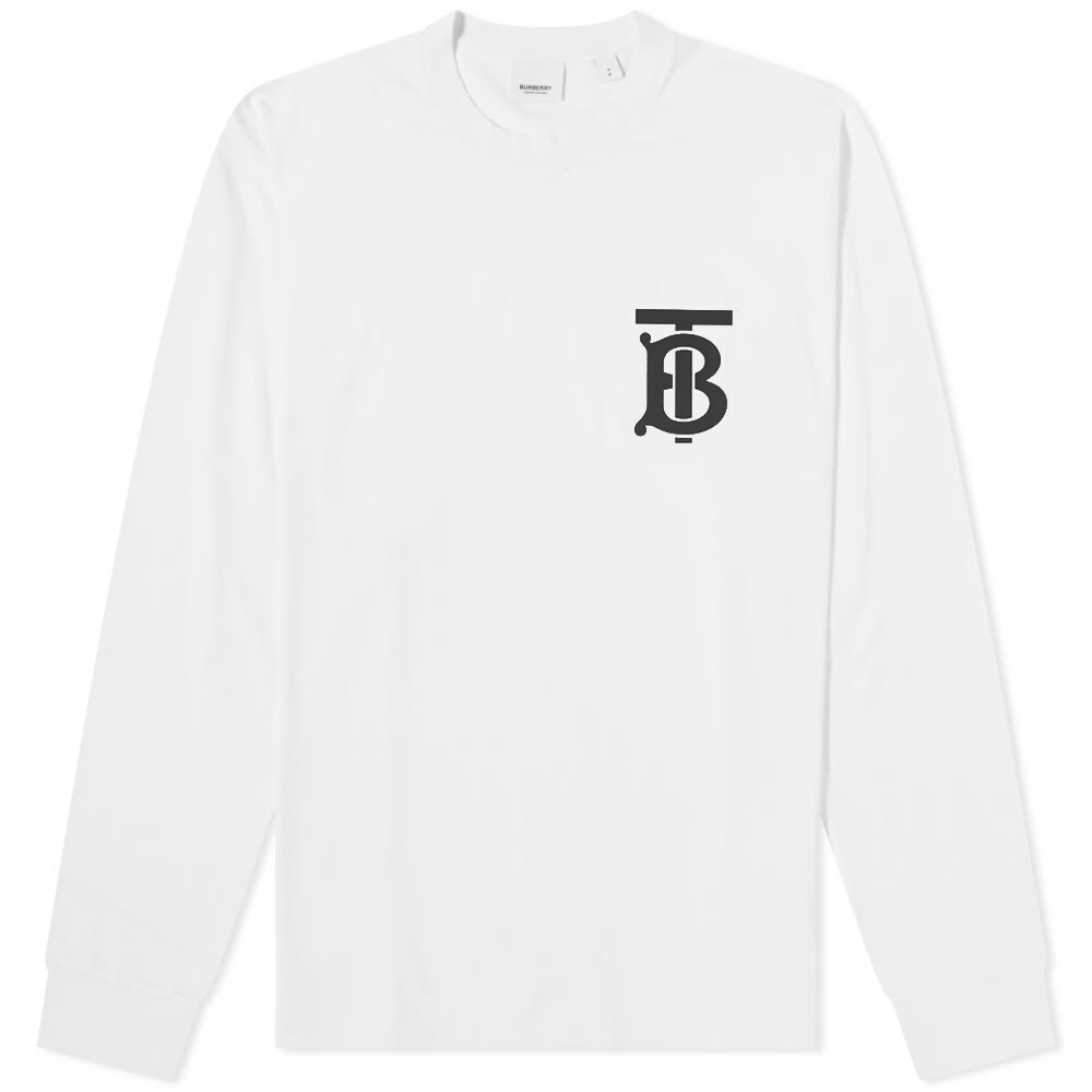 Burberry Men's Atherton Long Sleeve T-Shirt in White Burberry