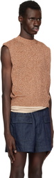 Dries Van Noten Brown Metallic Knit Vest