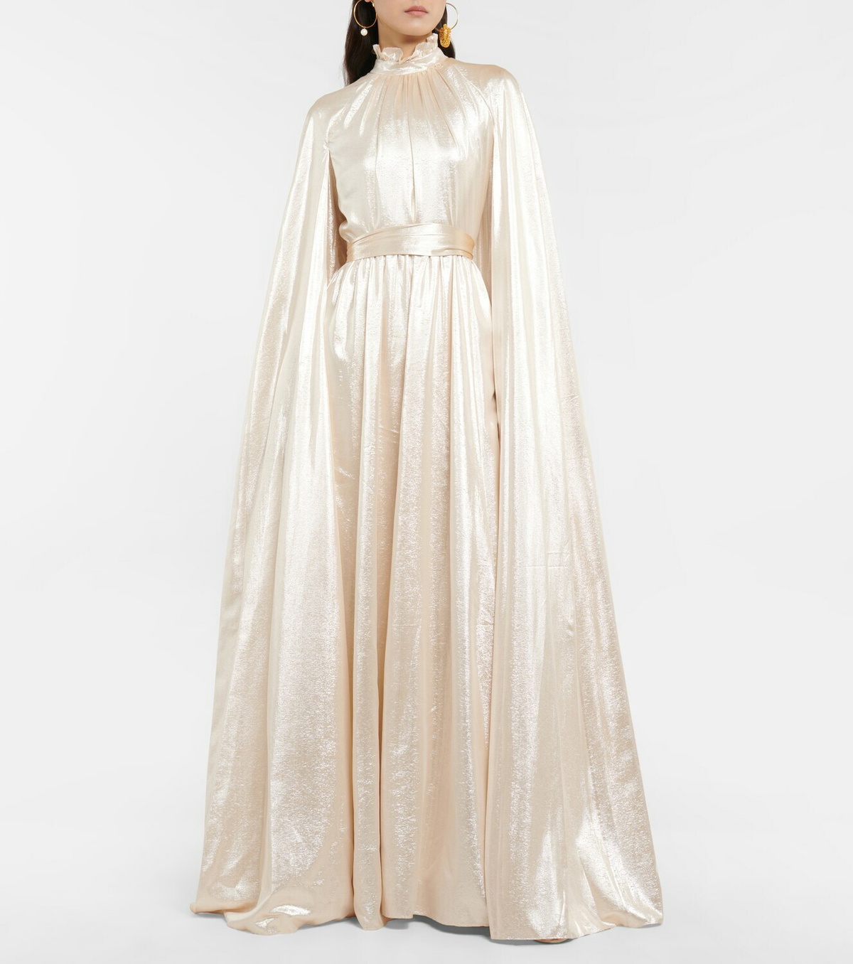 Erdem - Macie lamé cape gown