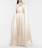 Erdem - Macie lamé cape gown