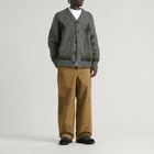 Junya Watanabe MAN Men's Wool Intarsia Cardigan in Top Grey