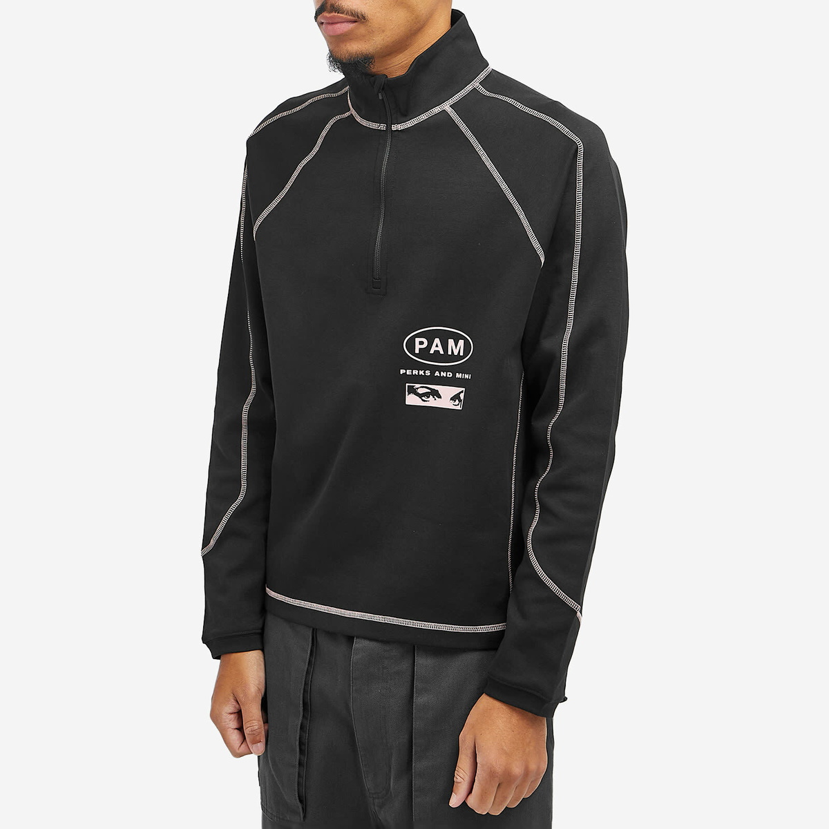 P.A.M. Men's KU Zip Pullover in Black