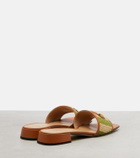 Valentino Garavani VLogo leather-trimmed raffia slides