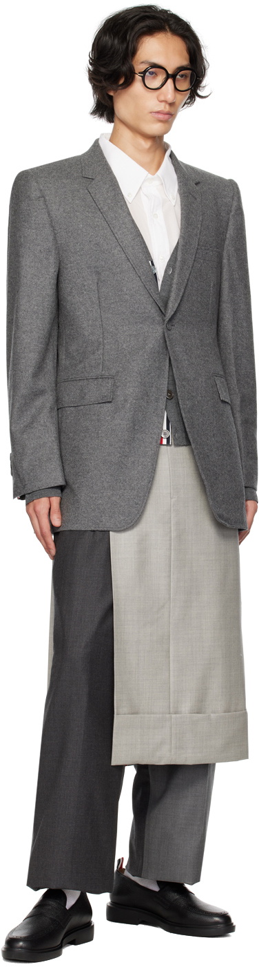 Thom Browne Gray Single-Button Blazer Thom Browne