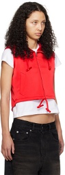 We11done Red Hooded Vest