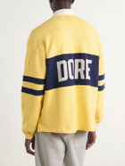 Aimé Leon Dore - Logo-Printed Striped Cotton Polo Shirt - Yellow