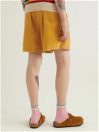 Gallery Dept. - Straight-Leg Logo-Embroidered Cotton-Corduroy Shorts - Orange