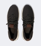 Tod's Knitted leather-trimmed sneakers