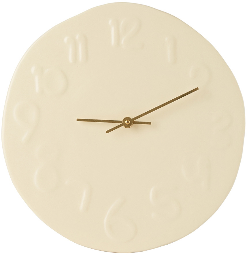 Workaday Handmade SSENSE Exclusive White Embossed Clock