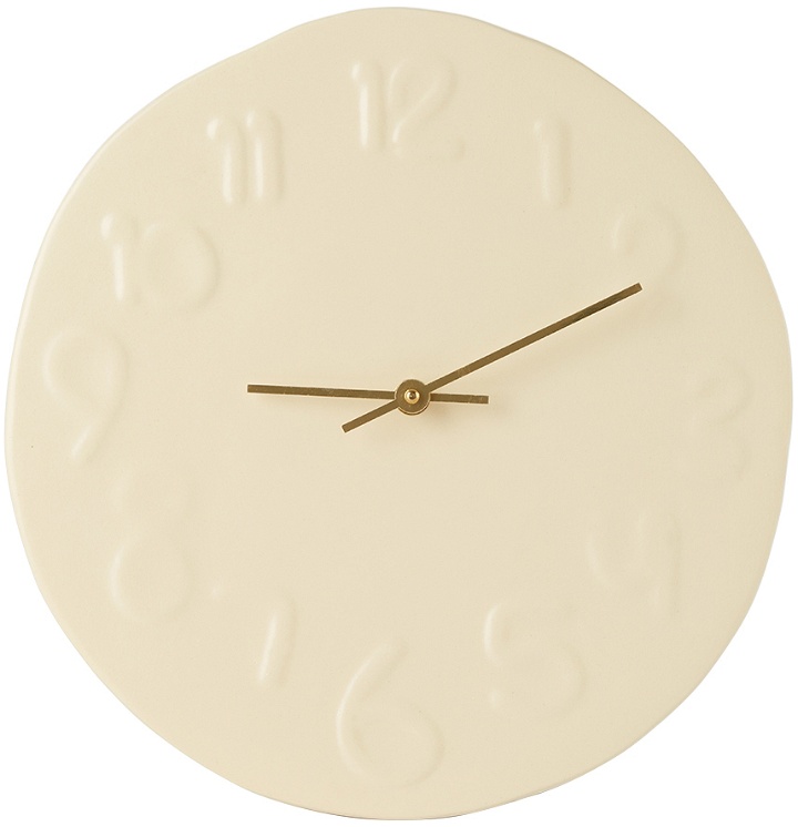 Photo: Workaday Handmade SSENSE Exclusive White Embossed Clock