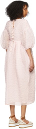 Cecilie Bahnsen Pink Florette Midi Dress