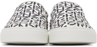 Kenzo Black & White Logo Slip-On Sneakers