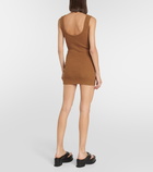 Wardrobe.NYC Ribbed-knit cotton-blend minidress