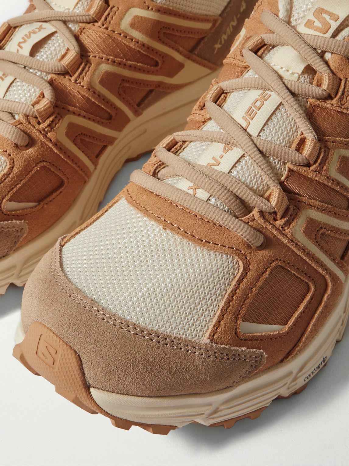 精悍Cute !!送関込み☆Salomon X-Mission 4 Suede ベージュ Salomon X Mission 4 Sneakers, $174 | farfetch.com | Lookastic