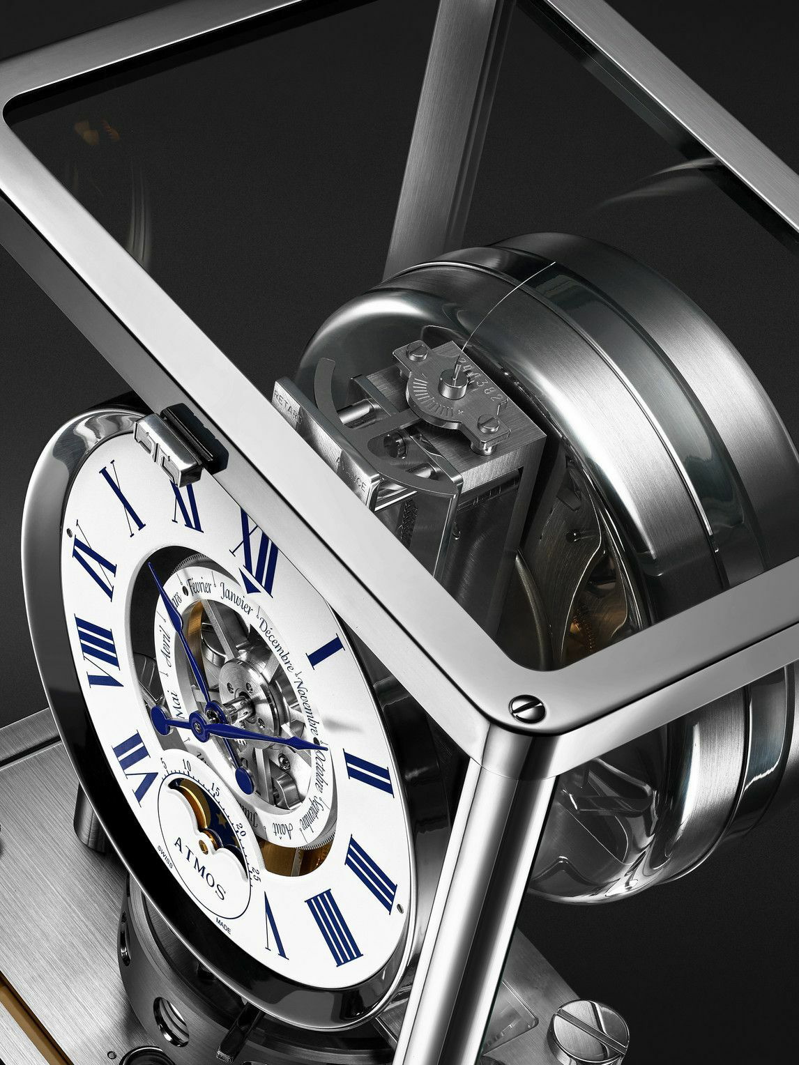 Photo: Jaeger-LeCoultre - Atmos Classique Phases de Lune Perpetual Automatic Rhodium-Plated Table Clock, Ref. No. JLQ5112202
