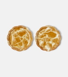 Cabana Marbled set of 2 ceramic dinner plates