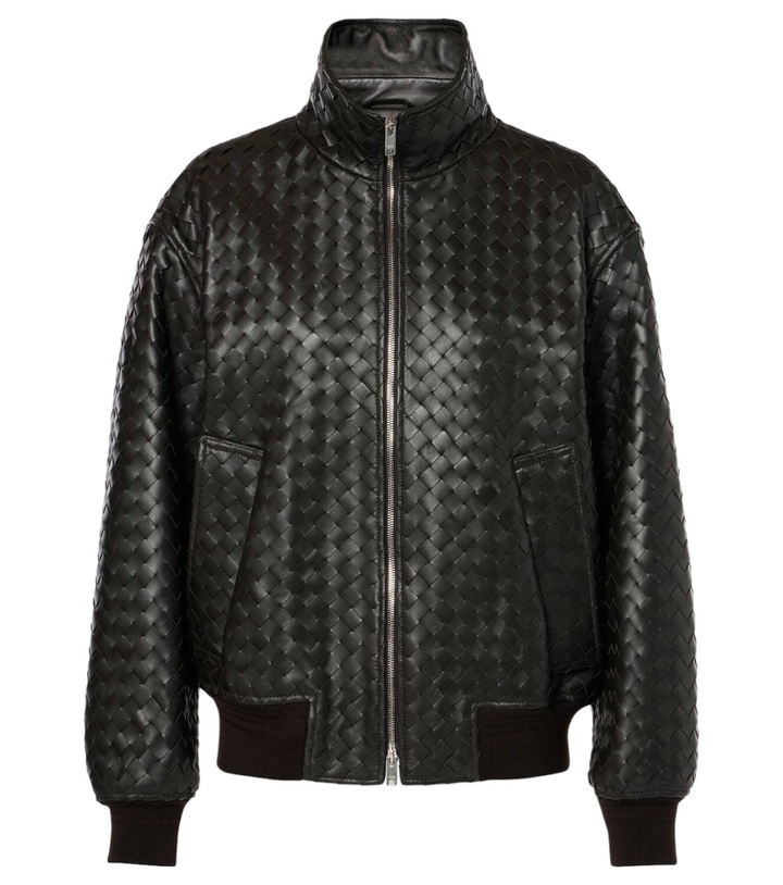 Photo: Bottega Veneta Intrecciato leather jacket
