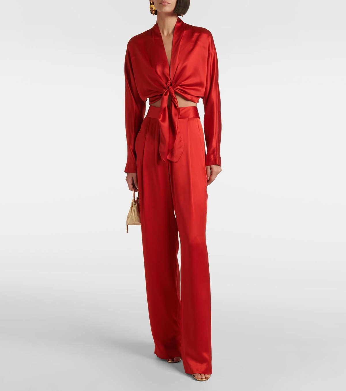 The Sei High-rise silk satin wide-leg pants