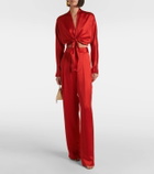 The Sei High-rise silk satin wide-leg pants