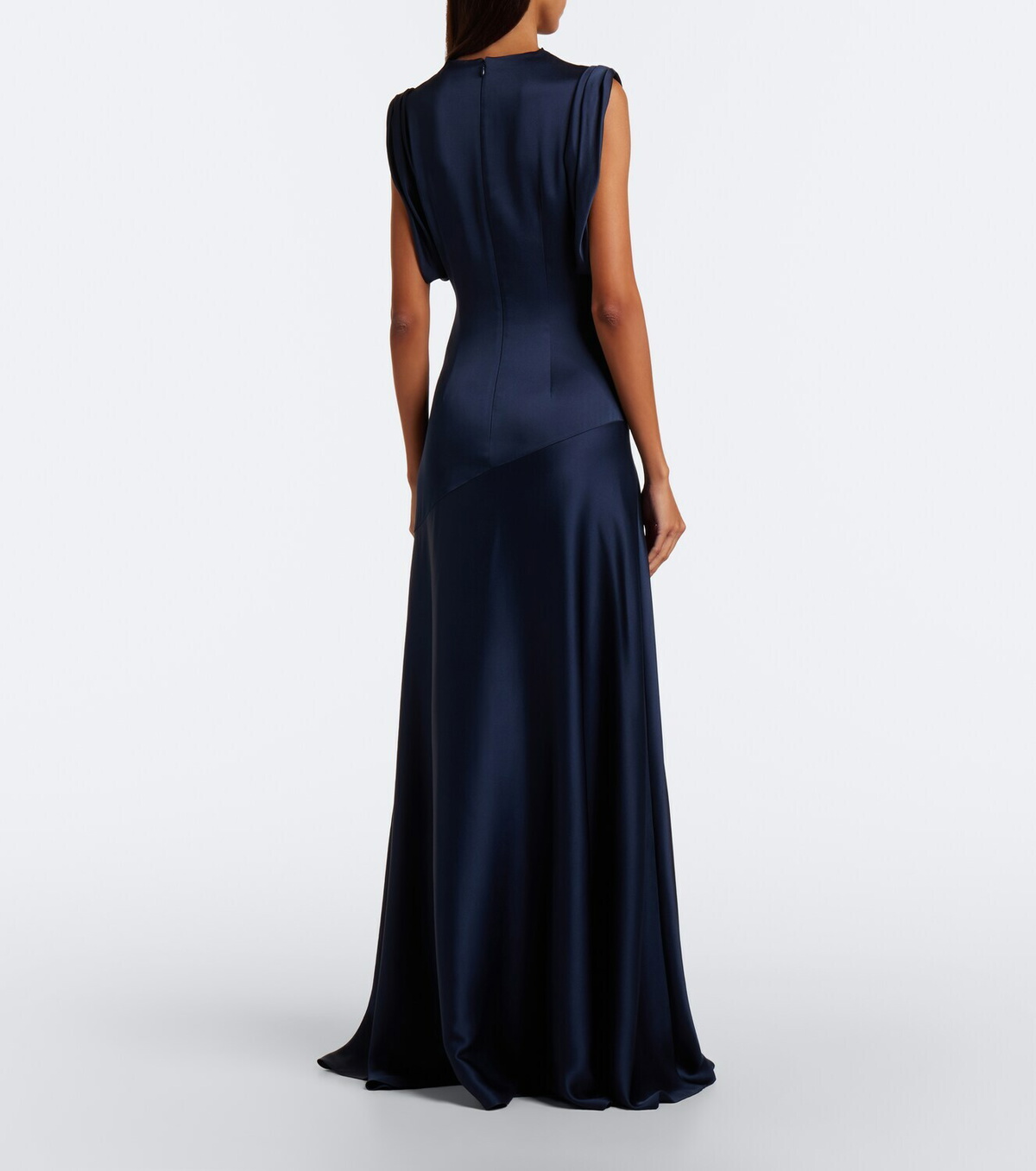 Erdem Draped embellished satin cady gown