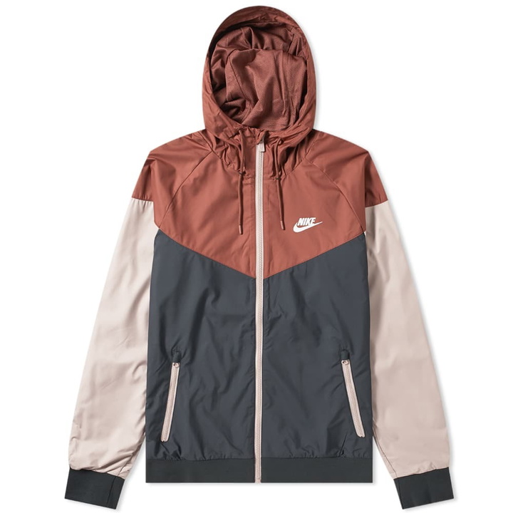 Photo: Nike Wind Runner Jacket Red, Black, Taupe & White