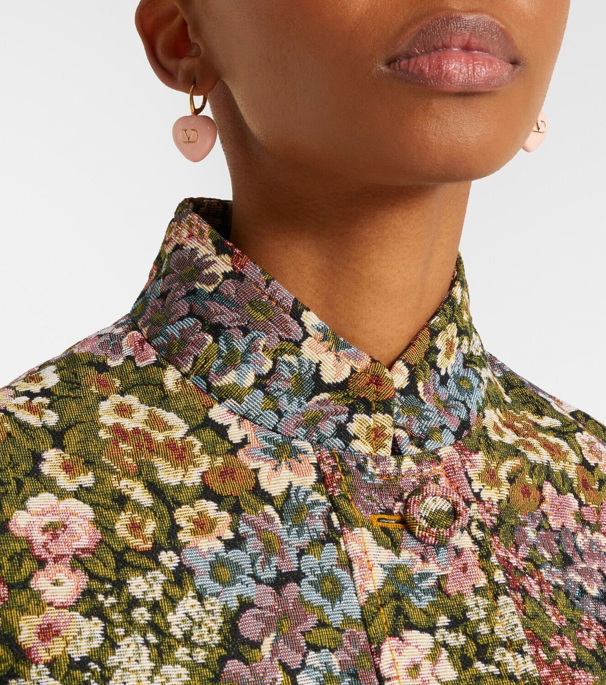 Valentino Cœur Royal VLogo enamel earrings