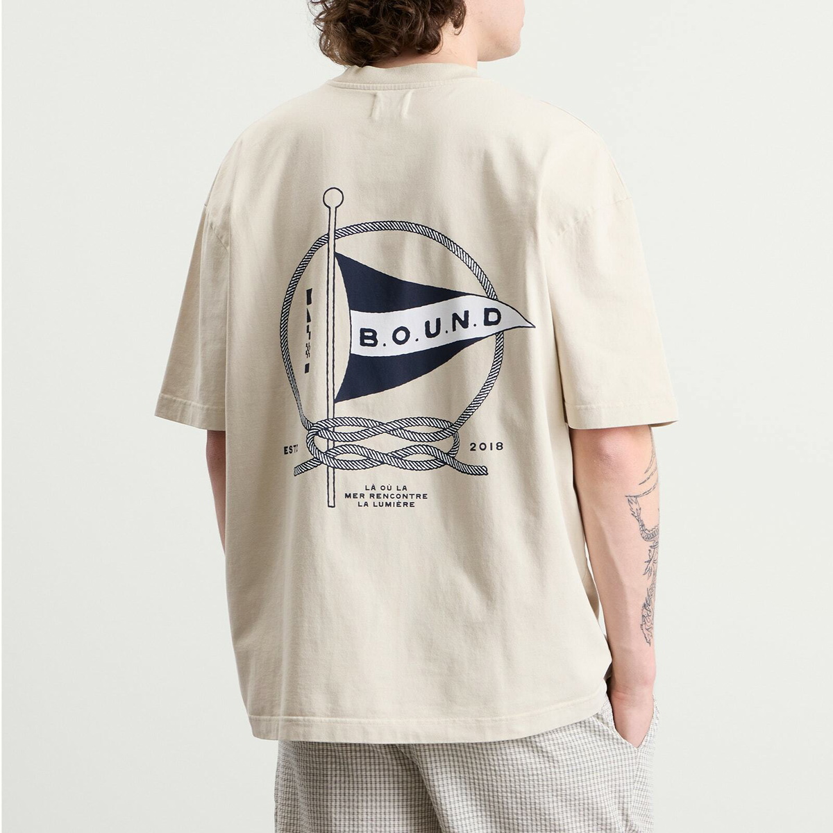 Bound Men's Marine T-Shirt in Washed Butter Yellow