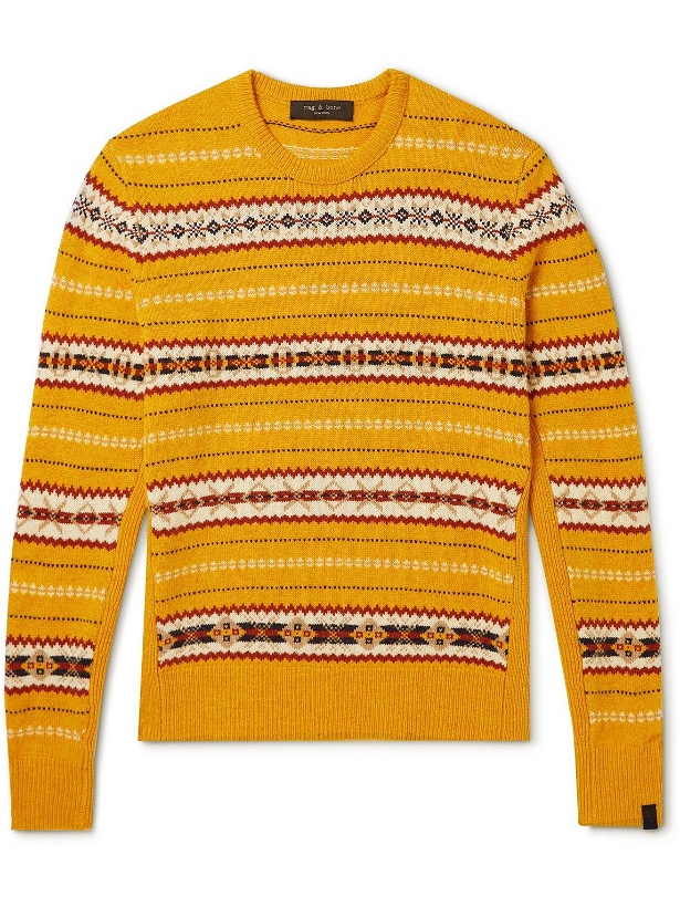 Photo: Rag & Bone - Wesley Fair Isle Wool Sweater - Yellow