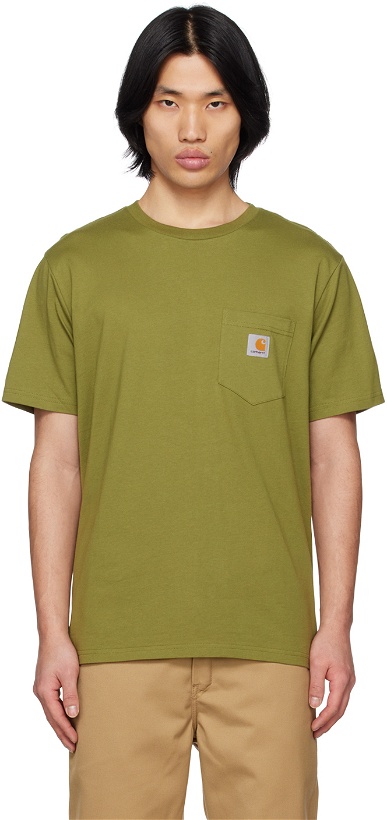 Photo: Carhartt Work In Progress Green Patch Pocket T-Shirt