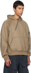 Reese Cooper Gray Merino Wool Quarter Zip Hoodie
