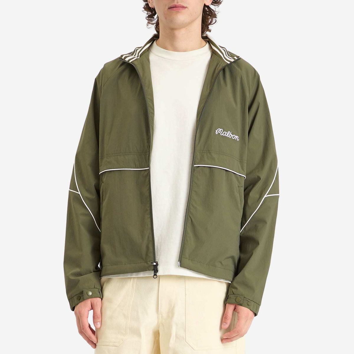 Malbon Men's Riva Nylon Jacket in Cypress Green