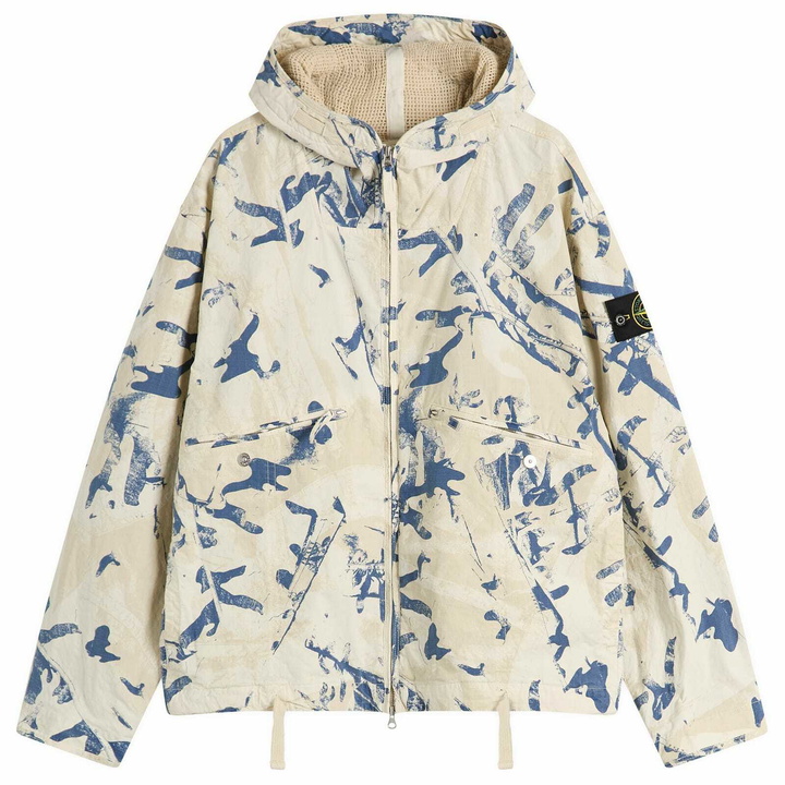 Photo: Stone Island Men's Scan Camo Stretch Ripstop-OVD Short Parka Jacket in Desert
