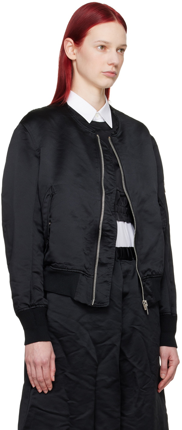 Black Comme des Garçons Black Zip Bomber Jacket