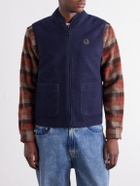 Moncler - Logo-Appliquéd Wool-Fleece Gilet - Blue