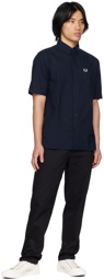 Fred Perry Navy Button-Down Shirt