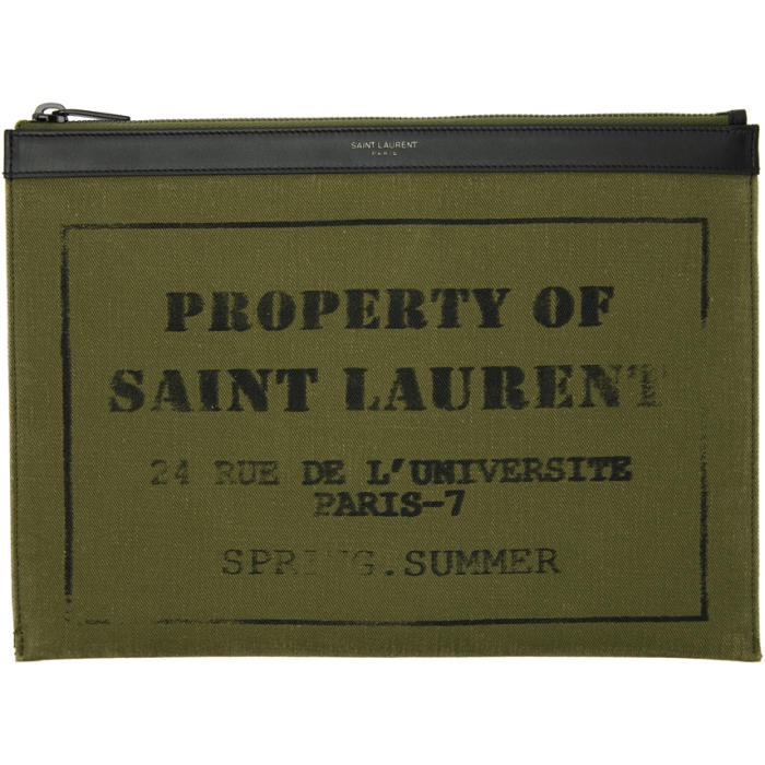 Photo: Saint Laurent Khaki Property of Saint Laurent Tablet Holder
