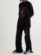 VETEMENTS - Oversized Logo-Print Cotton-Jersey T-Shirt - Black