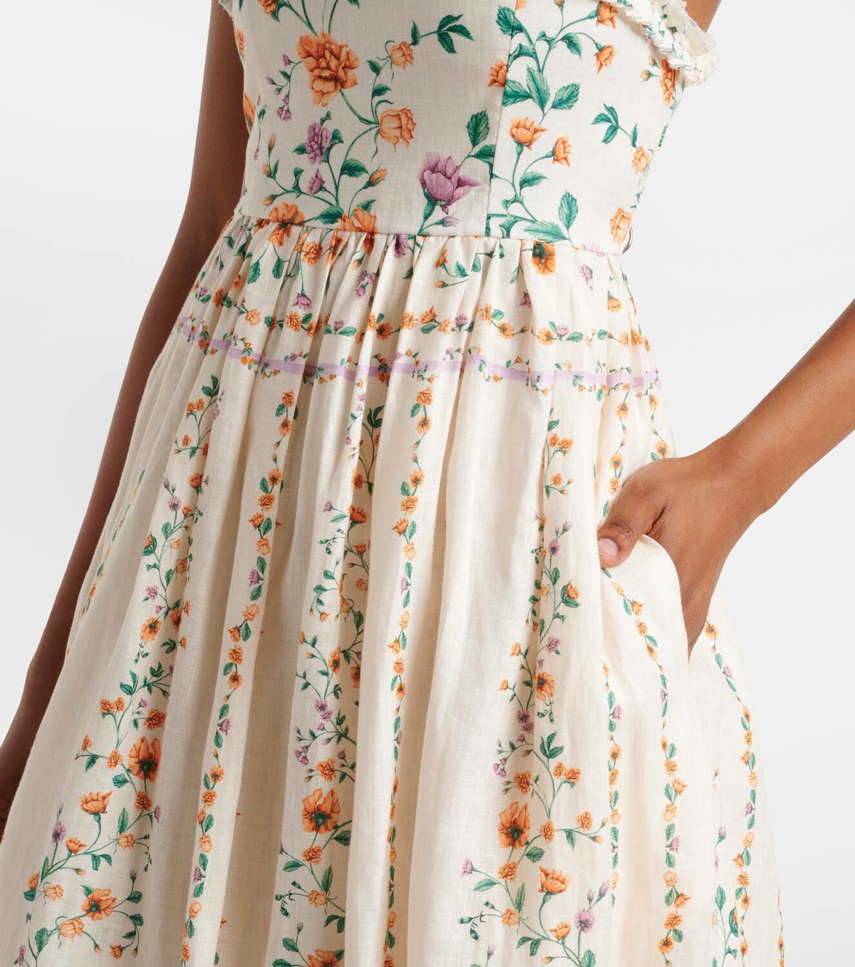 Agua by Agua Bendita Barbara floral linen midi dress Agua by Agua Bendita Agua by Agua Bendita Barbara floral linen midi dress Agua by Agua Bendita