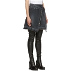 Sacai Black Denim Asymmetric Wrap Miniskirt