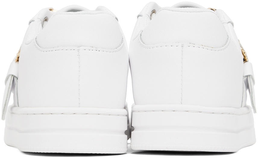 Versace Jeans Couture White Baroque Buckle Sneakers Versace