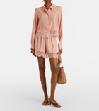 Stella McCartney Lace-trimmed silk shorts