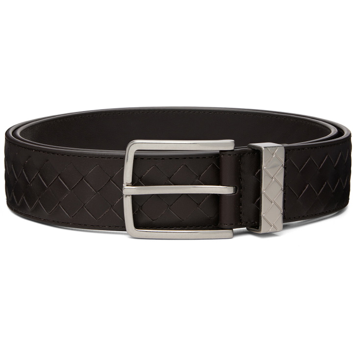 Photo: Bottega Veneta Brown Intrecciato Belt